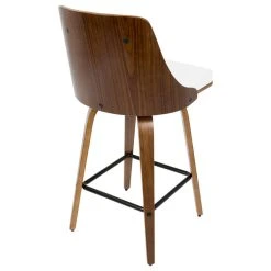 Lumisource Gianna Counter Stool, Set Of 2, Walnut Wood/White Pu/Black Metal 8 Lumisource Gianna Counter Stool, Set Of 2, Walnut Wood/White Pu/Black Metal -CHAMPRO shop 670143c90c4f35de 0264 w800 h800 b1 p0