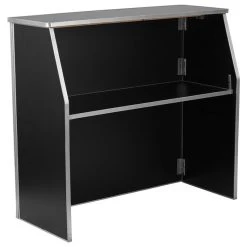 Flash Furniture 4' Laminate Foldable Bar In Black