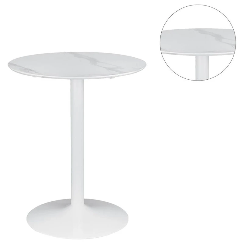 Coaster Home Furnishings Coaster Arkell Round Pedestal Counter Height Table In White 4 Coaster Home Furnishings Coaster Arkell Round Pedestal Counter Height Table In White - Image 4