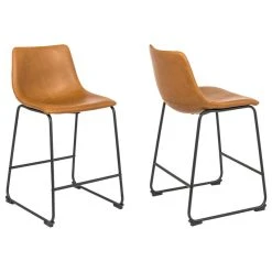 Plata Import LLC Milana Counter Stool (Set Of 2) Black, 26", Tan