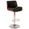 Armen Living London Swivel Adjustable Bar Stool, Black