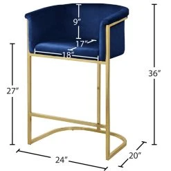 Meridian Furniture Donatella Velvet Stool, Navy -CHAMPRO shop 6b61fef402e98110 0326 w800 h800 b1 p0