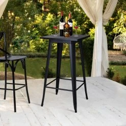 Glitzhome 41.50"H Black Steel Bar Table With Solid Elm Wood Top -CHAMPRO shop 6b813ee7010b8b5e 0224 w800 h800 b0 p0