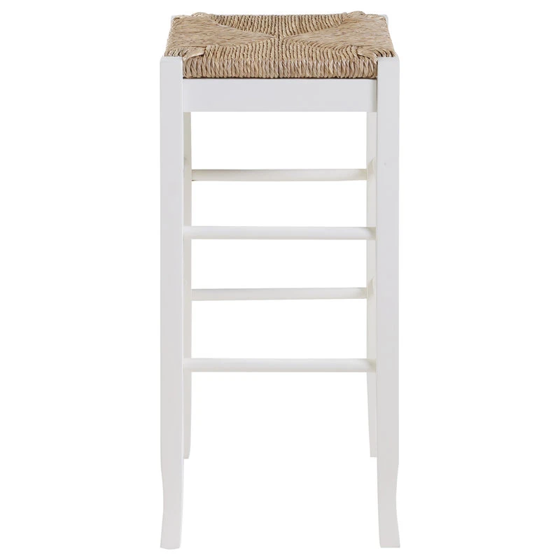 Boraam Industries, Inc. 29" Square Rush Stool, White 2 Boraam Industries, Inc. 29" Square Rush Stool, White - Image 2