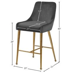 Meridian Furniture Owen Velvet Stool, Set Of 2, Gray -CHAMPRO shop 6c0178d50274170a 5579 w800 h800 b1 p0