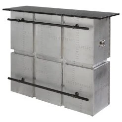 Acme Furniture Brancaster Aluminum And Marble Bar Table