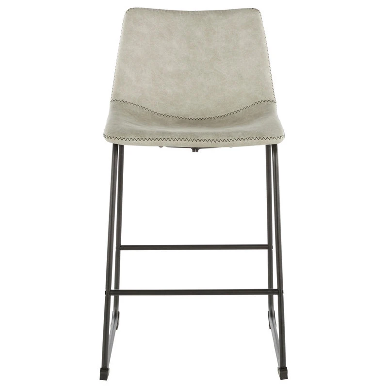Lumisource Duke 26" Counter Stool, Black, Set Of 2, Light Gray Cowboy Fabric, Bl 4 Lumisource Duke 26" Counter Stool, Black, Set Of 2, Light Gray Cowboy Fabric, Bl - Image 4