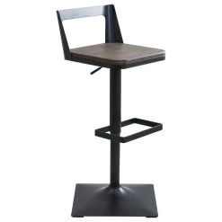 Lumisource Samurai Adjustable Barstool, Black And Espresso