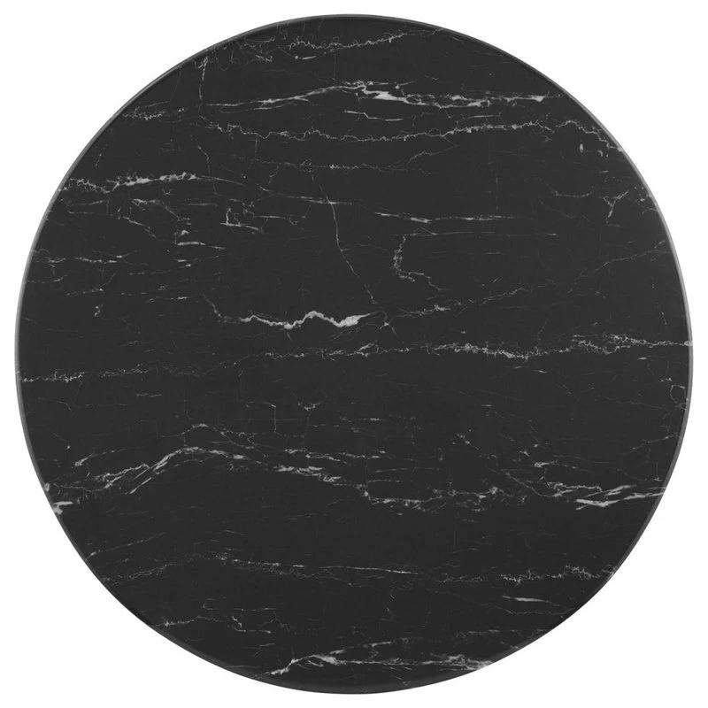 LexMod Lippa 28" Artificial Marble Bar Table, Gold Black 3 LexMod Lippa 28" Artificial Marble Bar Table, Gold Black - Image 3