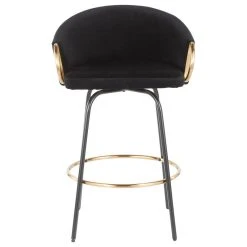 Lumisource Claire Counter Stool, Set Of 2, Black Metal, Gold Metal, Black Velvet -CHAMPRO shop 71014e380db34e2e 2241 w800 h800 b1 p0