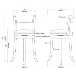 Boraam Industries, Inc. Palmetto Swivel Stool, 24", Walnut -CHAMPRO shop 71410e3002793946 7280 w800 h800 b1 p0