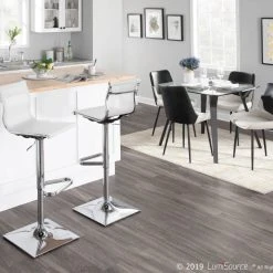 Lumisource Mirage Adjustable Barstool, White -CHAMPRO shop 7141480100b67840 3234 w800 h800 b0 p0