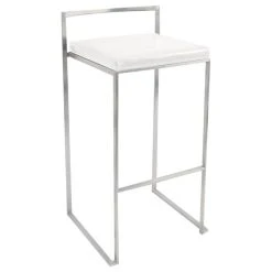 Lumisource Fuji Barstool, Set Of 2, White