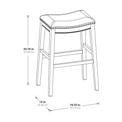 Office Star Products Saddle Wood Stool 24" Gray Fabric And Antique Gray Base And Nailheads 2-pack -CHAMPRO shop 75410baa005eb83c 3591 w800 h800 b1 p0