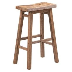 Boraam Industries, Inc. Sonoma Saddle Seat Bar Stool, Barnwood Wire-Brush