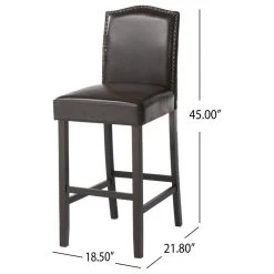 GDFStudio GDF Studio Auburn Brown Leather Backed Bar Stools, Set Of 2 -CHAMPRO shop 75f103f201f3650d 5885 w800 h800 b1 p0