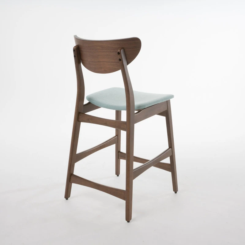 GDFStudio GDF Studio Molle Mid-Century Design Counter Stools, Mint/Walnut, Set Of 2 6 GDFStudio GDF Studio Molle Mid-Century Design Counter Stools, Mint/Walnut, Set Of 2 - Image 6