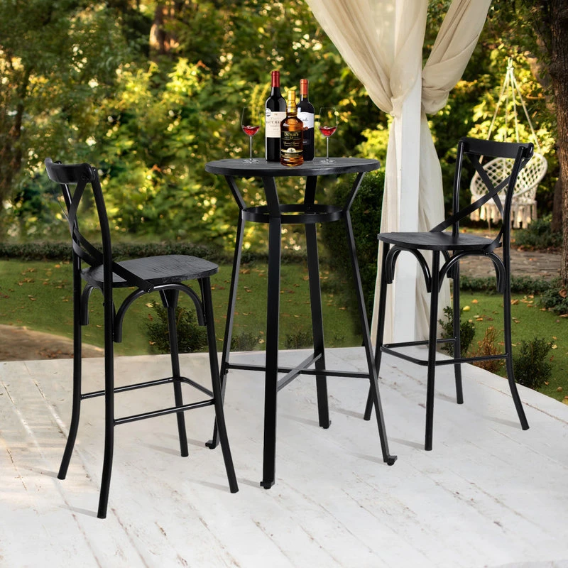 Glitzhome 3 Piece Pub Table And Bar Chair Set 12 Glitzhome 3 Piece Pub Table And Bar Chair Set - Image 12