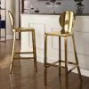 Meridian Furniture Maddox Chrome Stool, Gold Stainless Steel
