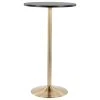 Lumisource Pebble Table, Gold Metal, Black MDF