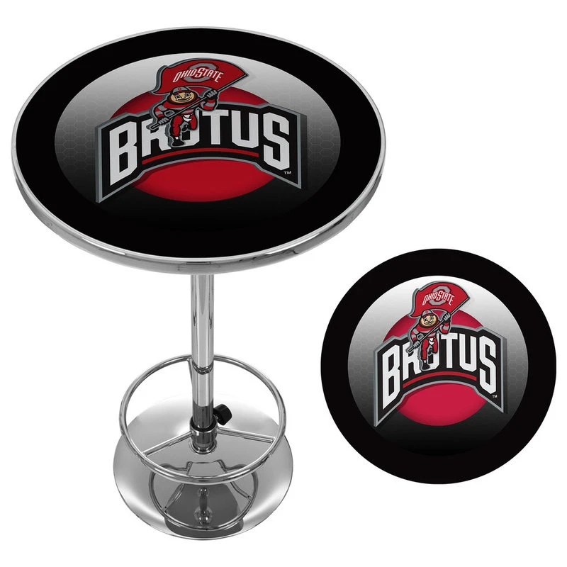 Trademark Gameroom NCAA Chrome Pub Table, Ohio State University, Rushing Brutus 3 Trademark Gameroom NCAA Chrome Pub Table, Ohio State University, Rushing Brutus - Image 3