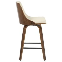 Lumisource Gianna Counter Stool, Set Of 2, Walnut Wood, Cream Pu, Black Metal -CHAMPRO shop 7991a590012520e5 0218 w800 h800 b1 p0