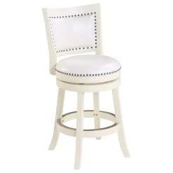 Boraam Industries, Inc. Bristol Swivel Stool, 24", Distressed White