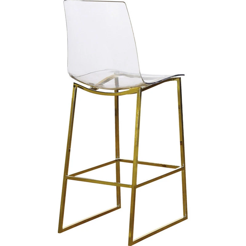 Meridian Furniture Lumen Gold Metal/Acrylic Stool, Gold Base 3 Meridian Furniture Lumen Gold Metal/Acrylic Stool, Gold Base - Image 3