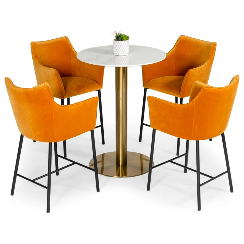 Vig Furniture Inc. Modrest Fairway Glam White Marble And Brushed Gold Bar Table 4 Vig Furniture Inc. Modrest Fairway Glam White Marble And Brushed Gold Bar Table - Image 4