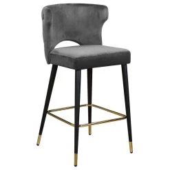 Meridian Furniture Kelly Velvet Stool, Set Of 2, Gray -CHAMPRO shop 7de15ac50274173b 7426 w800 h800 b1 p0