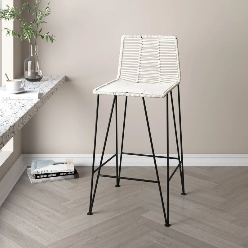 Madeleine Home Inc. Odette Bar Stool, Ivory 7 Madeleine Home Inc. Odette Bar Stool, Ivory - Image 7