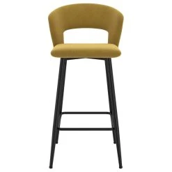 Worldwide Homefurnishings Inc. Set Of 2, Velvet Fabric 26" Counter Stool, Mustard -CHAMPRO shop 80815dee0e5d3d34 4892 w800 h800 b1 p0