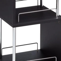 Pilaster Designs Moab Pub Bistro Bar Table With Wine Rack & Storage Shelves, Wood/Metal, Black -CHAMPRO shop 81d1f6a20ea64536 0425 w800 h800 b0 p0