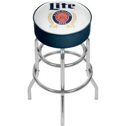 Trademark Gameroom Miller Lite Padded Swivel Bar Stool, Retro