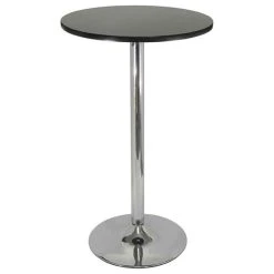 Winsome Spectrum 24" Round Bar Height Pub Table In Black And Chrome