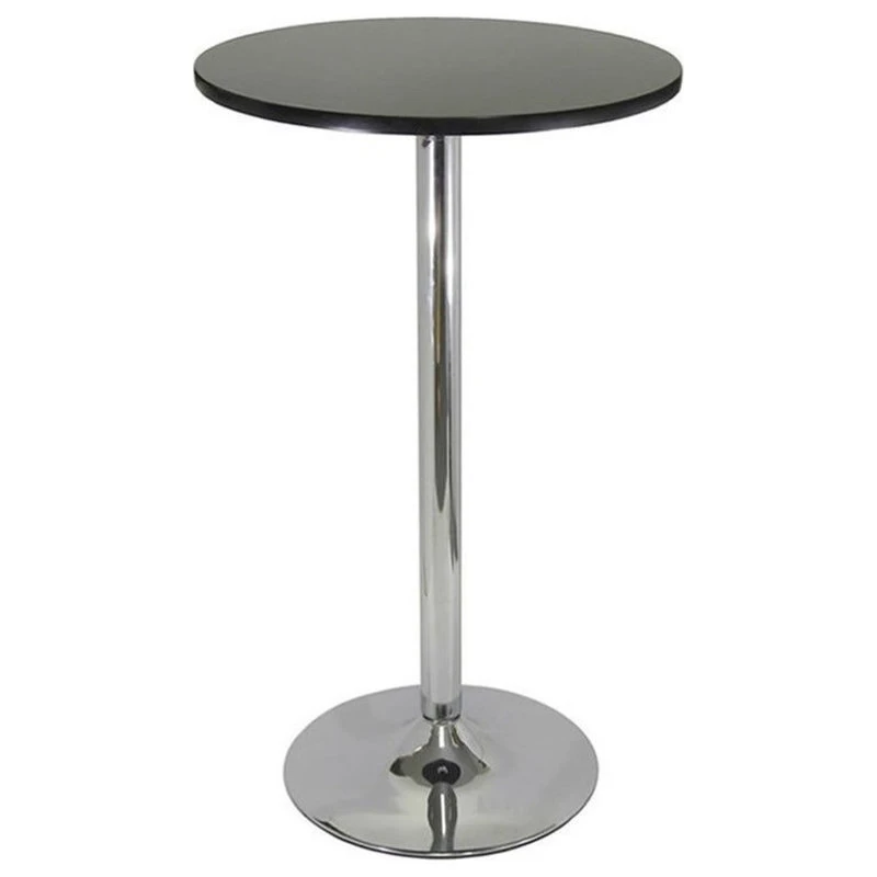 Winsome Spectrum 24" Round Bar Height Pub Table In Black And Chrome 1 Winsome Spectrum 24" Round Bar Height Pub Table In Black And Chrome