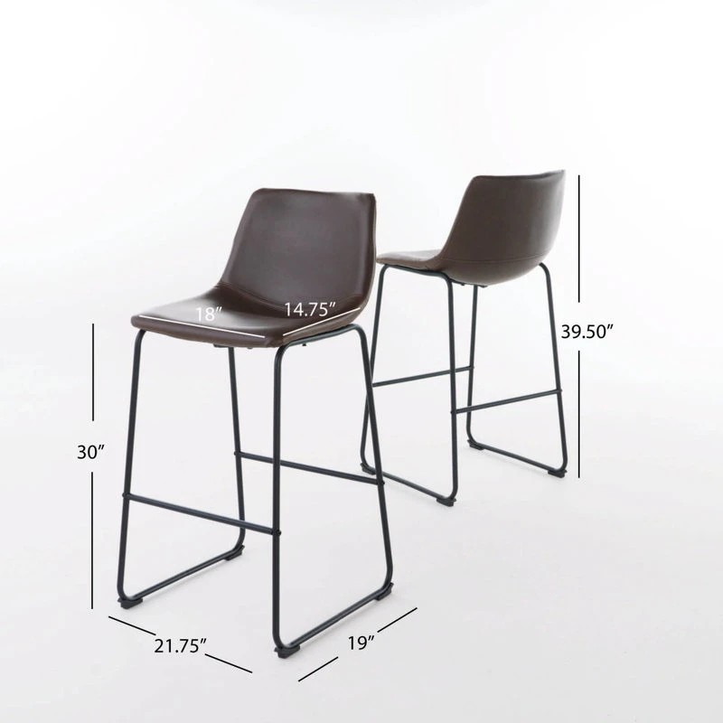 GDFStudio GDF Studio Central Vintage Brown Faux Leather Bar Stool, Brown, Pu 3 GDFStudio GDF Studio Central Vintage Brown Faux Leather Bar Stool, Brown, Pu - Image 3