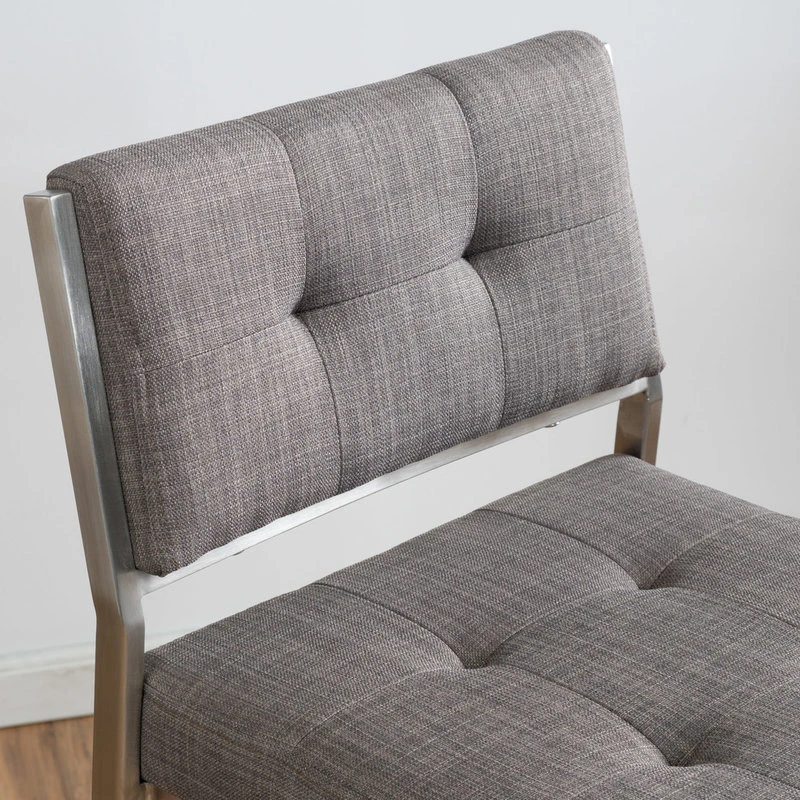 GDFStudio GDF Studio Kyoto Light Gray Fabric Bar Stools, Set Of 2 3 GDFStudio GDF Studio Kyoto Light Gray Fabric Bar Stools, Set Of 2 - Image 3