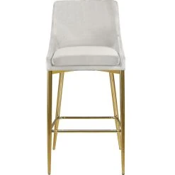 Meridian Furniture Karina Velvet Stool, Set Of 2, Cream, Gold Base -CHAMPRO shop 8421340c0274150b 8219 w800 h800 b1 p0