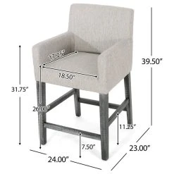 GDFStudio Chaparral Contemporary Fabric Upholstered Wood 26" Counter Stools, Set Of 2, Lig -CHAMPRO shop 84418ef602f5fca3 3597 w800 h800 b1 p0