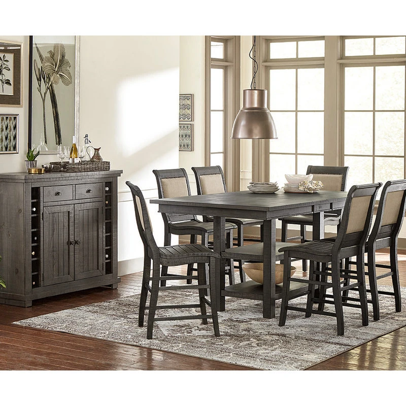 Progressive Furniture Willow Rectangular Counter Table, Distressed Dark Gray 4 Progressive Furniture Willow Rectangular Counter Table, Distressed Dark Gray - Image 4