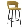 Worldwide Homefurnishings Inc. Set Of 2, Velvet Fabric 26" Counter Stool, Mustard
