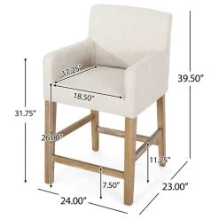 GDFStudio Chaparral Contemporary Fabric Upholstered Wood 26" Counter Stools, Set Of 2, Bei -CHAMPRO shop 88a1503502f5fc9f 3635 w800 h800 b1 p0