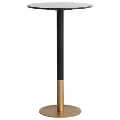 Elegant Furniture & Lighting Elegant Decor Ronan 23" Faux Marble And Metal Pub Table In Black