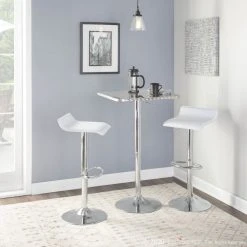Lumisource Bistro Contemporary Adjustable Square Bar Table, Silver -CHAMPRO shop 8be176f402952556 3627 w800 h800 b0 p0