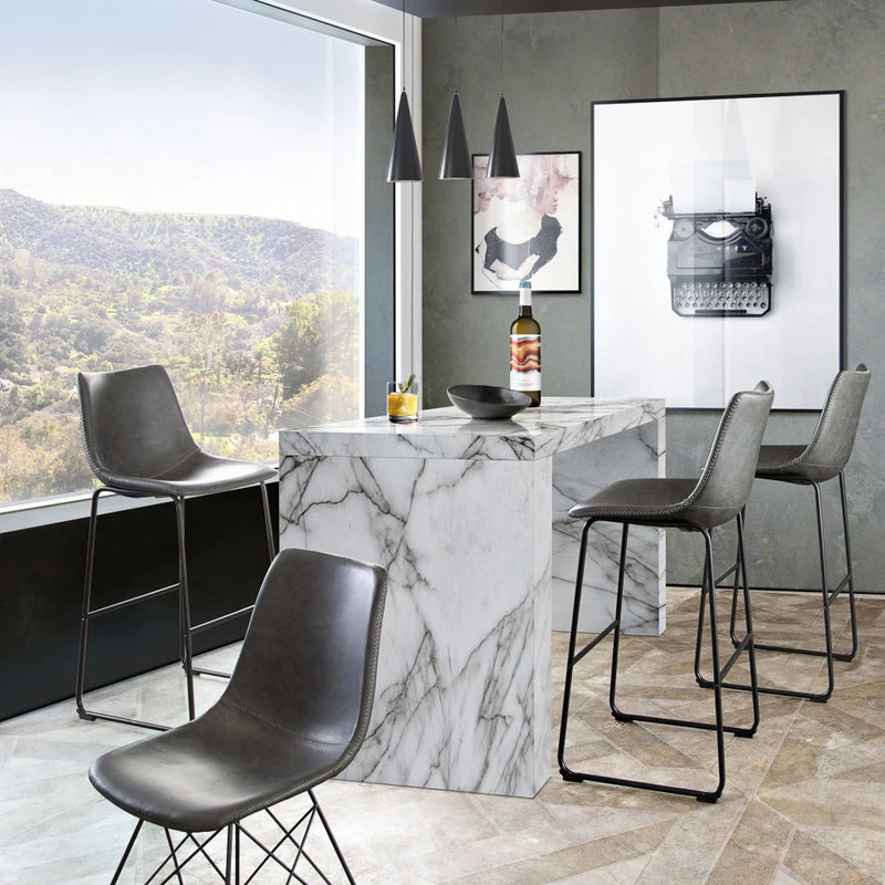 Nova Lifestyle Icon Faux Marble Waterfall Bar Height Table 12 Nova Lifestyle Icon Faux Marble Waterfall Bar Height Table - Image 12
