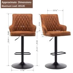 Duhome Elegant Lifestyle 1 X Diamond Stitched Height Adjustable Leathaire Bar Stool, Yellowish-Brown -CHAMPRO shop 8c6115f702bc063b 2397 w800 h800 b1 p0