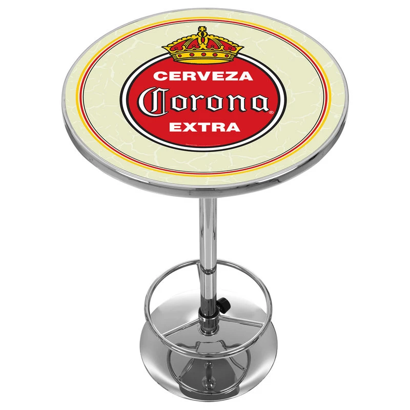 Trademark Gameroom Corona Chrome Pub Table, Vintage 1 Trademark Gameroom Corona Chrome Pub Table, Vintage