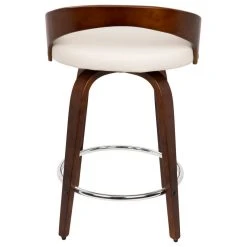 Lumisource Grotto Counter Stools With Swivels, Set Of 2, Cherry Wood, White, Pu, Chrome -CHAMPRO shop 8e61c63e0d0bf1f8 2686 w800 h800 b1 p0
