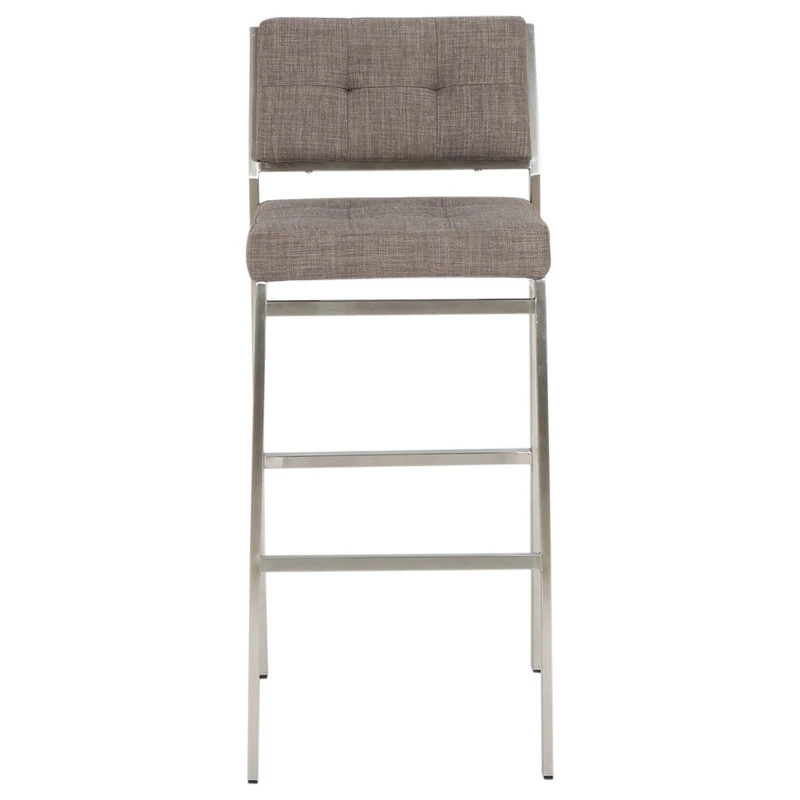 GDFStudio GDF Studio Kyoto Light Gray Fabric Bar Stools, Set Of 2 6 GDFStudio GDF Studio Kyoto Light Gray Fabric Bar Stools, Set Of 2 - Image 6